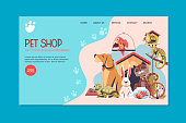 istock Pet Shop Landing Page Concept 1362557029