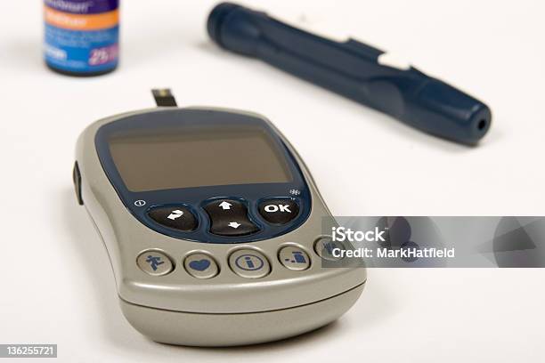 Glucometer Lancet And Test Strip Bottle Stock Photo - Download Image Now - Blood Sugar Test, Diabetes, Digital Display