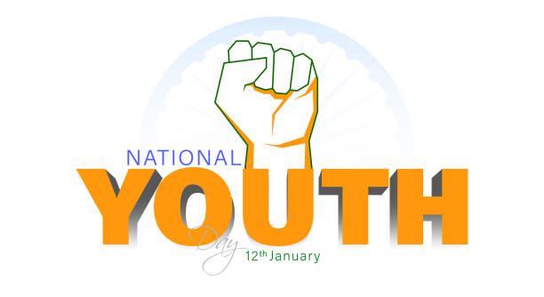 ilustraciones, imágenes clip art, dibujos animados e iconos de stock de ilustración vectorial del día nacional de la juventud india 12 de enero. - frases de feliz cumpleaños hermano