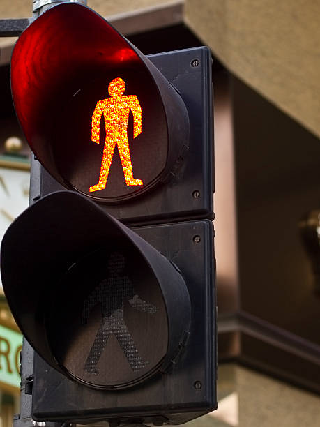 istock Don't cross. Pedestrian crossing. Red man showing. 136255991