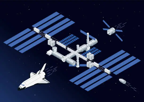 Vector illustration of ISS