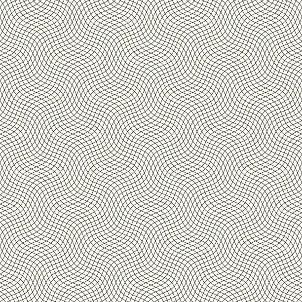 Vector illustration of Seamless background pattern. Guilloche pattern with diagonal wavy lines.