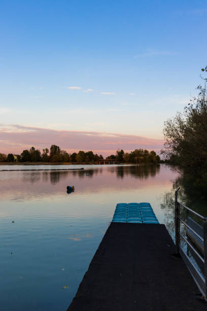 istock View on the edge of an artificial lake 1362564580