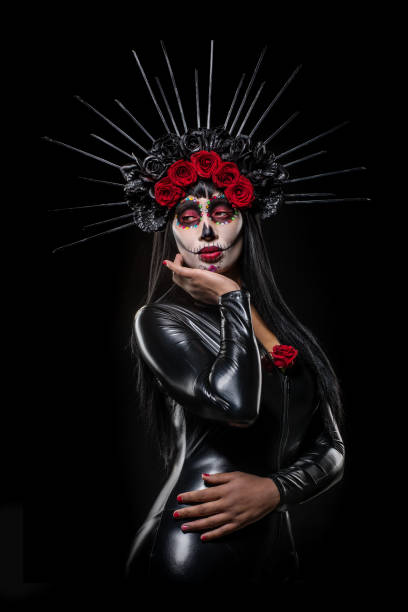istock Halloween Skeleton Female with rose crown 1362568167