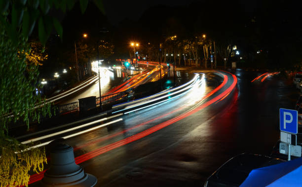 istock Night cityscape with lights. 1362570216