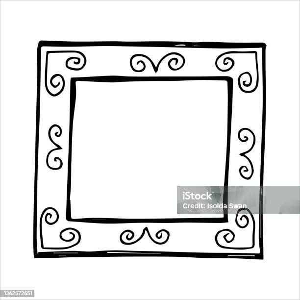 Hand Drawn Doodle Style Rectangular Frame Stock Illustration - Download ...