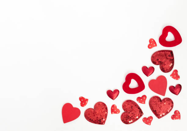 istock Different hearts in the corner on a white background. Template for Valentines day with copy space. 1362576696