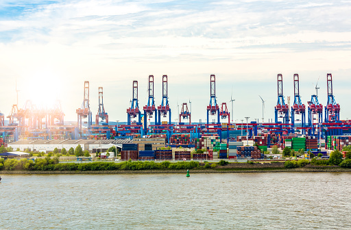 Industrial port in Hamburg