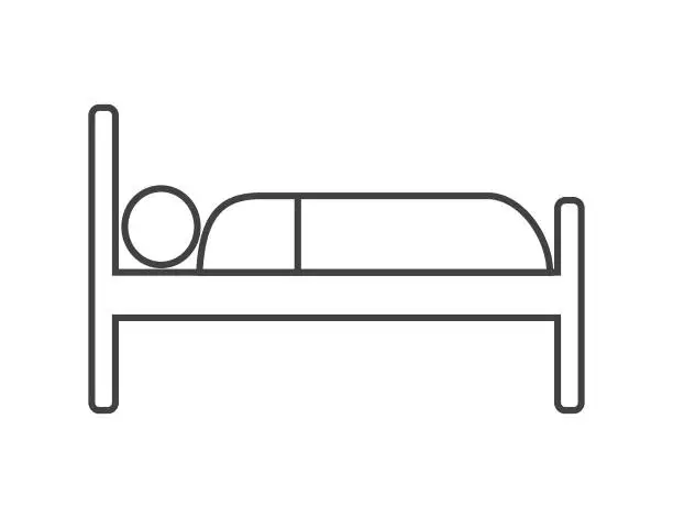 Vector illustration of Bed thin icon vector illustration
