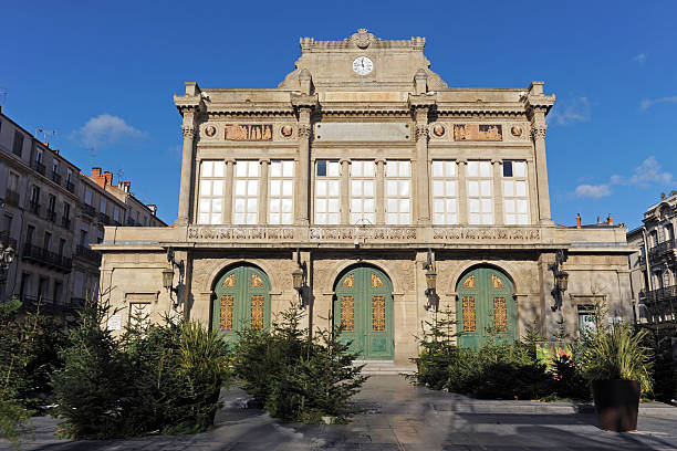 Beziers theater picture of the municipal Theater of Beziers, Languedoc Roussillon, France beziers stock pictures, royalty-free photos & images