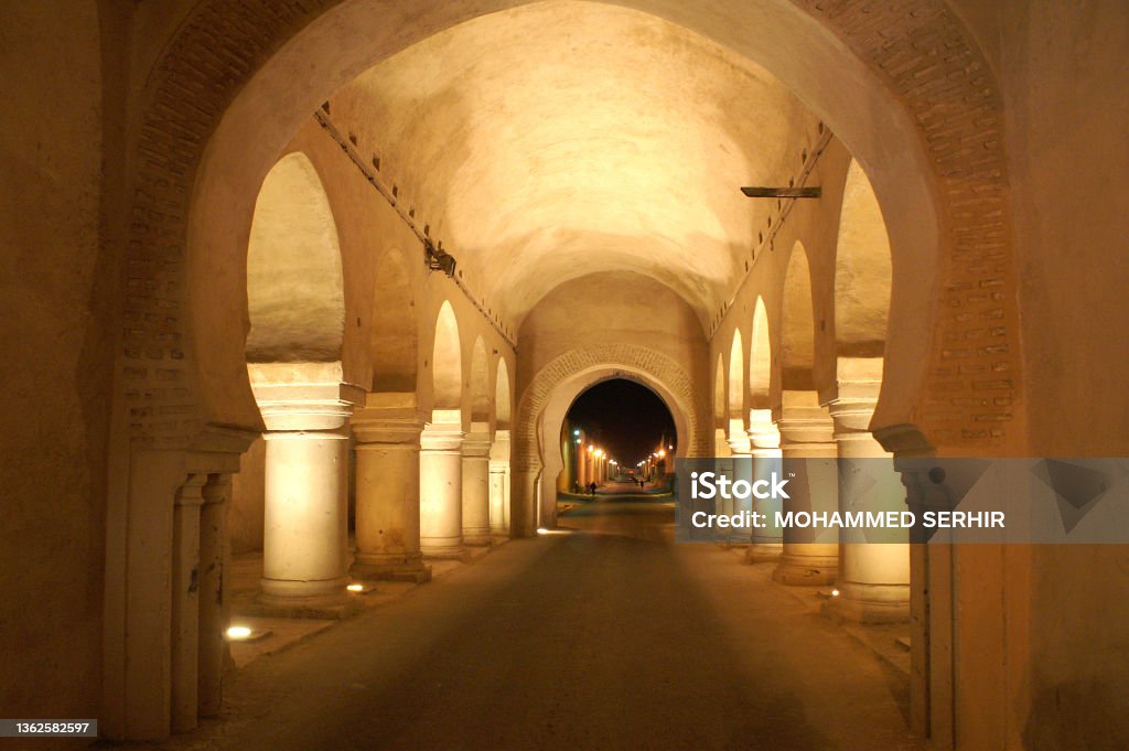The city of Meknes by night in Morocco Meknes Stock Photo