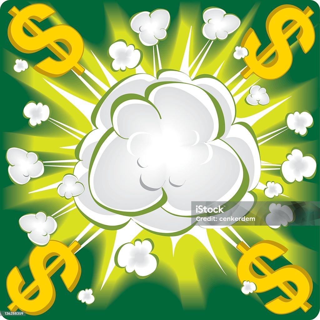 Exploding Dollar Sign Dollar Explosion Stock Illustration - Download Image Now - Exploding ...