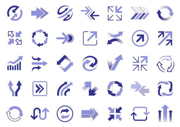 pfeile - vector interface icons arrow sign two objects stock-grafiken, -clipart, -cartoons und -symbole