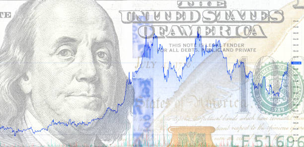 istock Graph rate chart against the background of american dollar banknote 1362585398