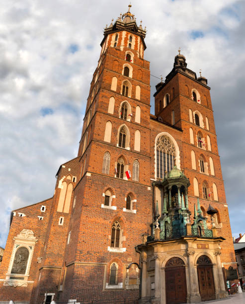 Krakow historical building old town architecture square church evening Poland