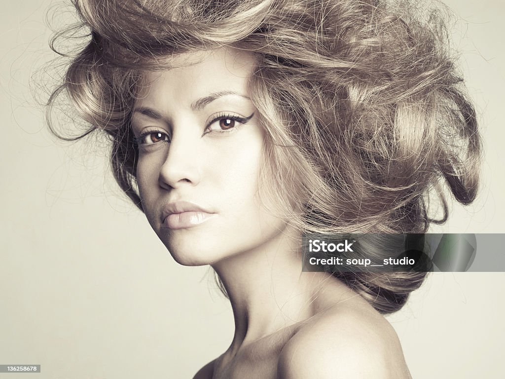 Beautiful woman with magnificent hair Photo of young beautiful woman with magnificent hair 20-24 Years Stock Photo