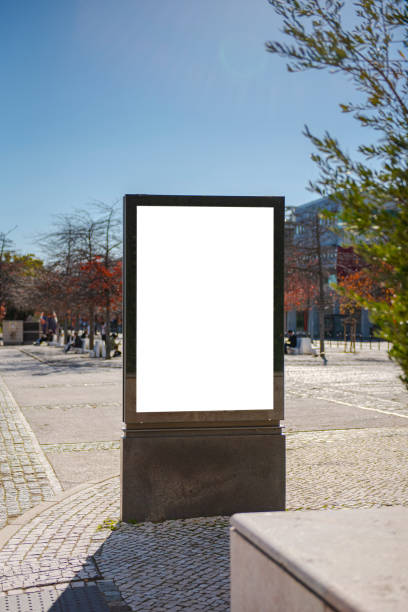 istock Blank vertical billboard on the street 1362587774