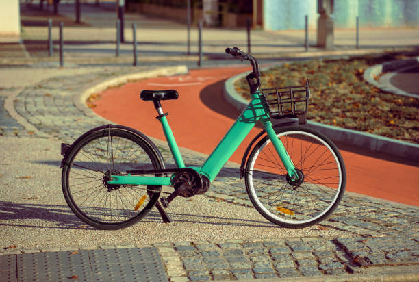 istock Bicycle for rent on the street 1362587825