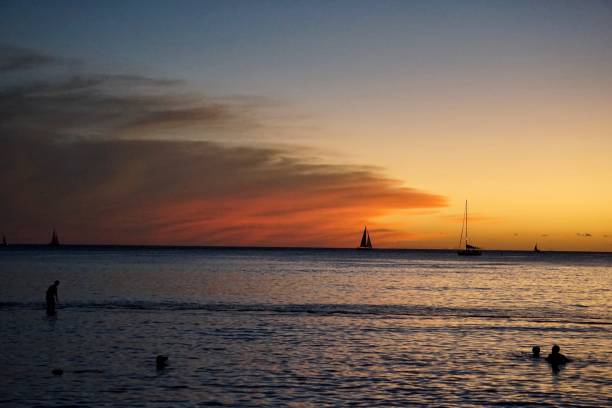 istock Beautiful sunset in Waikiki, Honolulu, Hawaii 1362589659