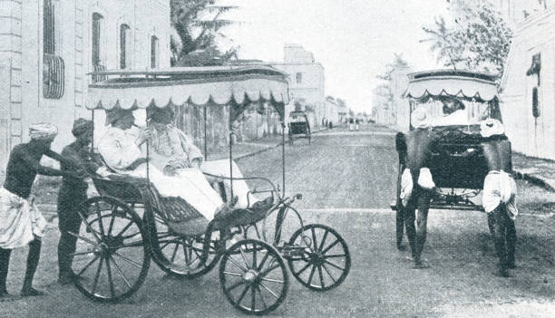 istock The Pondicherry Push Push pushpush or Pousse Pousse used in India in 19th Century 1362590438