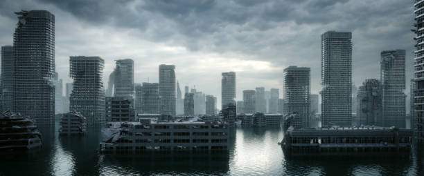 istock Flooded Post Apocalyptic Urban Landscape 1362592507