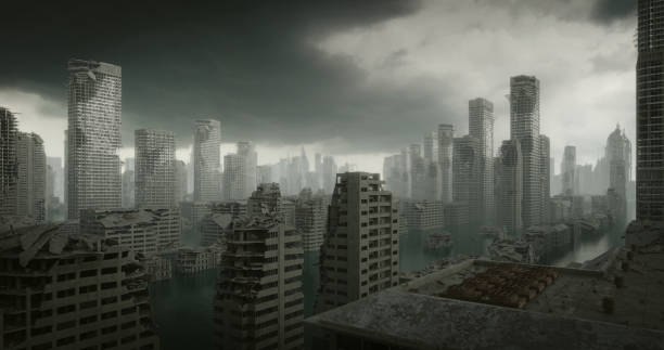 istock Flooded Post Apocalyptic Urban Landscape 1362592508