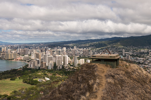 View from the Diamond Head crater Summit hike.