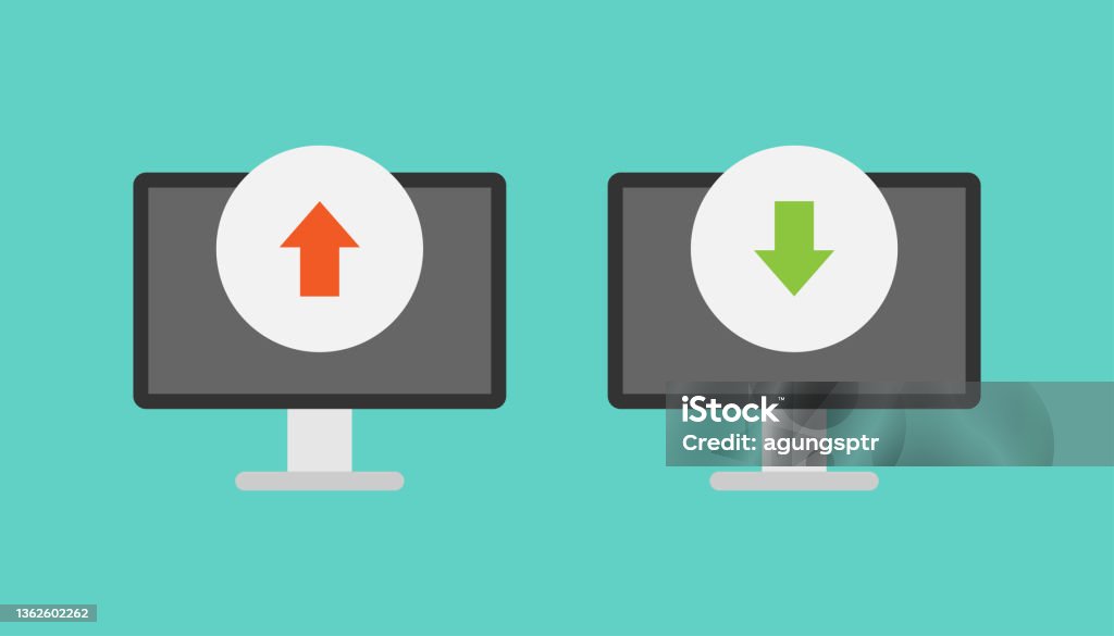 Upload Image From Computer Computer And Upload Download Vector Stock Illustration - Download Image ...