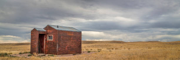 istock old, metal, rusty shack on a prairie 1362602793