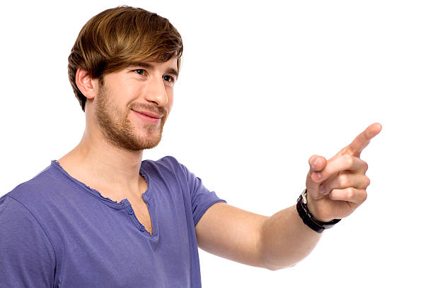 istock Young woman pointing finger 136260509