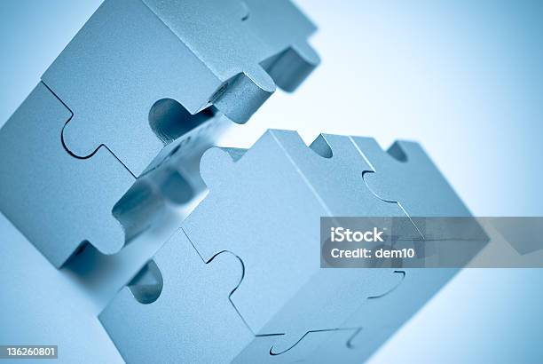 Cubo Puzzle - Fotografie stock e altre immagini di Affari - Affari, Astratto, Blu