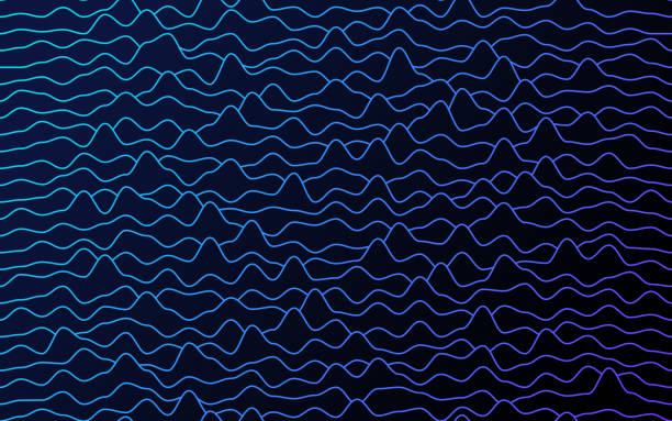 원활한 파도 선 - wave pattern sine wave computer graphic backgrounds stock illustrations