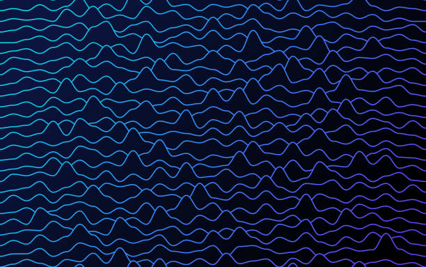 Seamless Waves Lines Seamless tileable repeating wave audio earthquake vibration music lines abstract background. Repetition stock illustrations