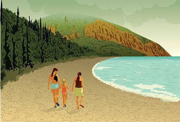 Vector illustration of Krim sea beach