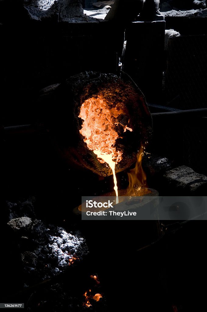 Liquid indústria de aço fundido - Foto de stock de Alumínio royalty-free