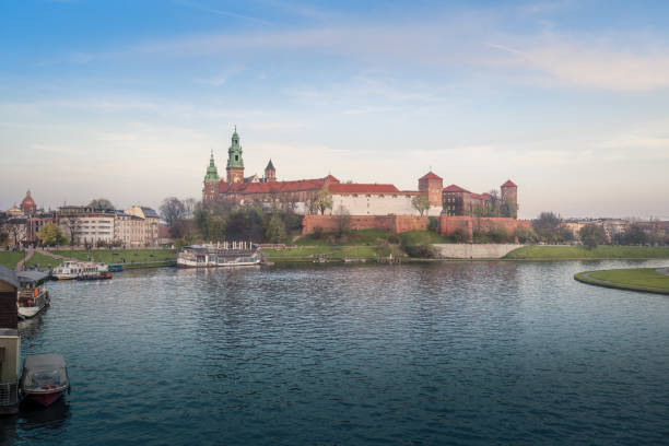 Krakow, Poland - Oct 25, 2019: Wawel Castle Skyline - Krakow, Poland