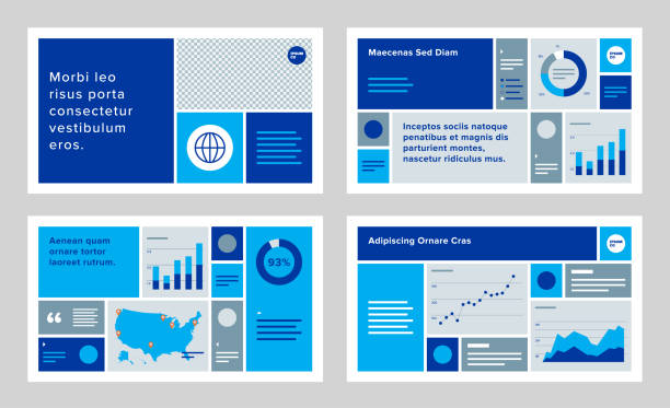 Modular presentation design template with modern geometric graphics Modular presentation design template with modern geometric graphics modularity icon stock illustrations
