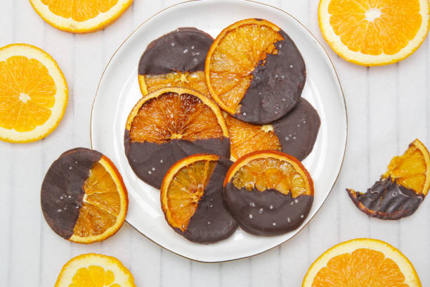 istock Dark chocolate dipped dry orange slices 1362633707