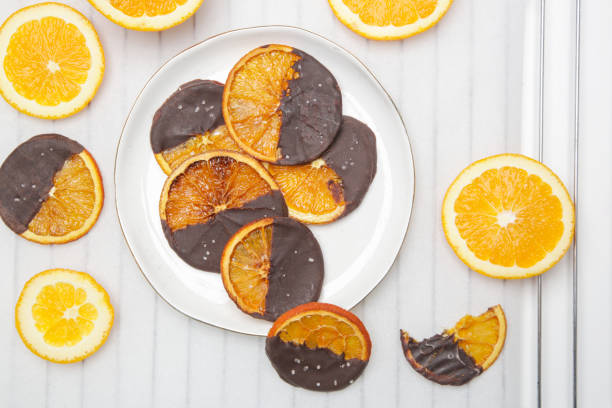 istock Dark chocolate dipped dry orange slices 1362633719