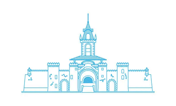 Vector illustration of Gateway to the city of Loja in Ecuador