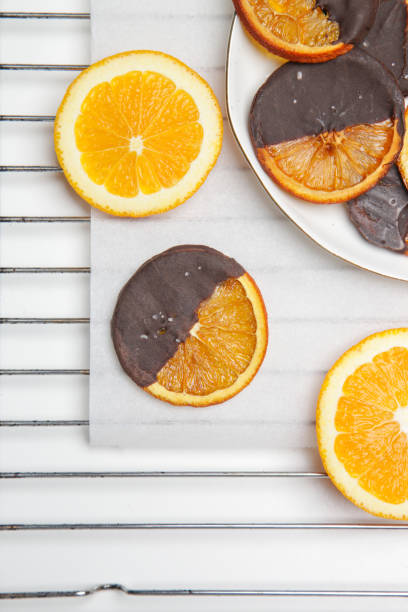 istock Dark chocolate dipped dry orange slices 1362635088