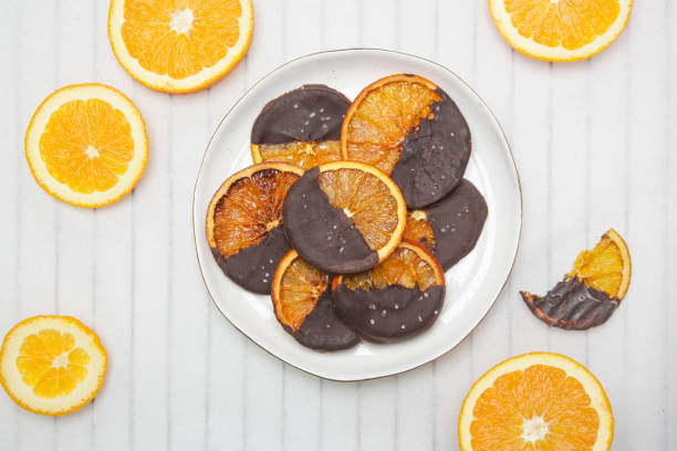 istock Dark chocolate dipped dry orange slices 1362637426