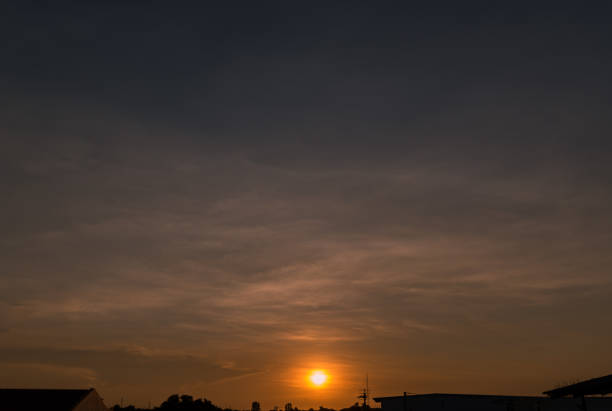 istock Panoramic view of sunset golden and blue sky nature background. 1362637496