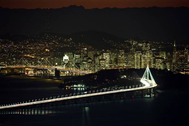 istock San Francisco Skyline and Bay Bridge at Night 1362638227