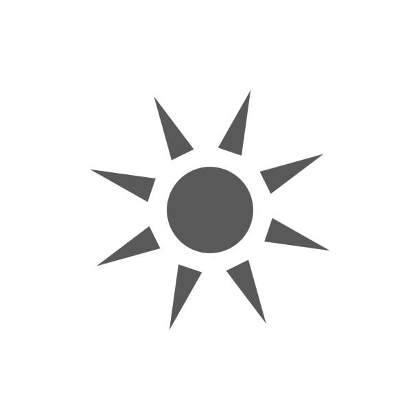 白い背景上のベクトルアイコン太陽天気 - symbol star shape computer icon silver点のイラスト素材／クリップアート素材／マンガ素材／アイコン素材