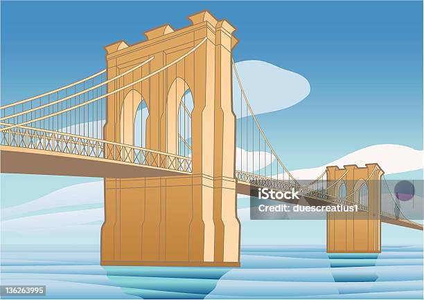 Brooklyn Bridge New York City Stock Vektor Art und mehr Bilder von Brooklyn Bridge - Brooklyn Bridge, Vektor, Illustration