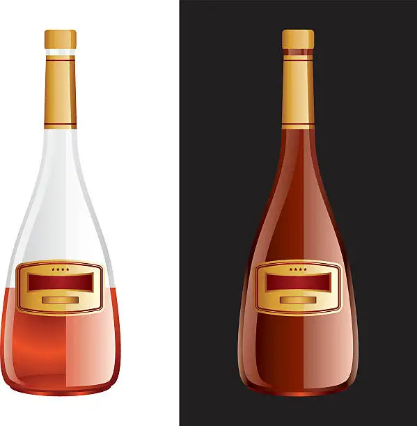 Vector illustration of Glass Bottle for Cognac