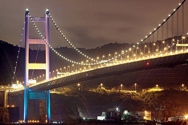 istock Tsing Ma Bridge in Hong Kong at night 136264251