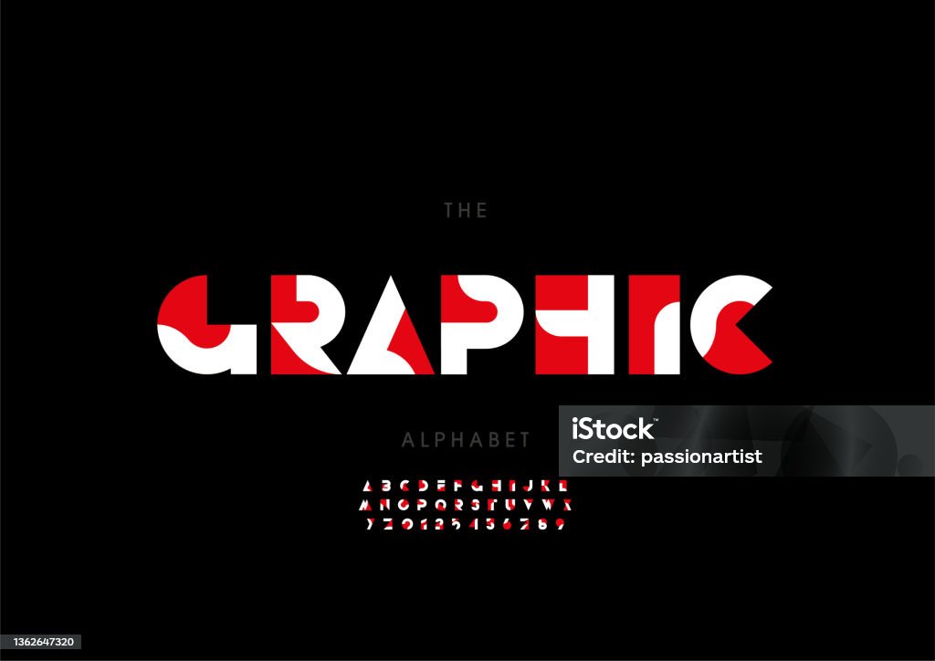 Stylized Graph Lettering Graphic Alphabet Stock Illustration - Download Image Now - Abstract ...
