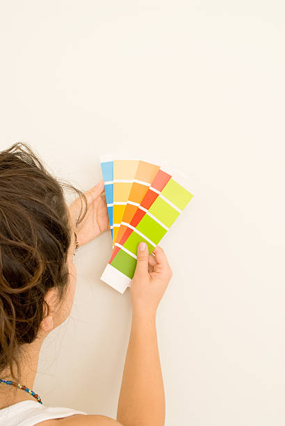 istock Holding color shade cards 136265076